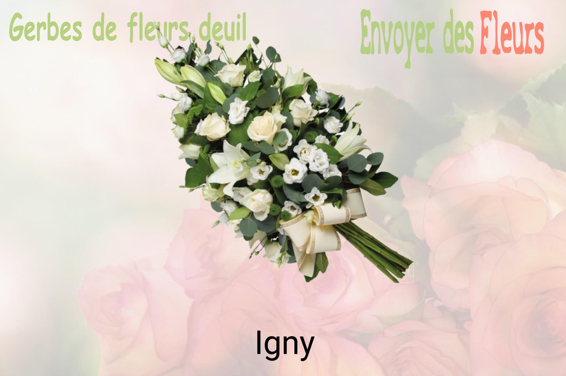 Gerbe de fleurs de deuil livrée à Igny